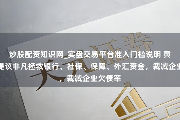 炒股配资知识网_实盘交易平台准入门槛说明 黄奇帆:提议非凡拯救银行、社保、保障、外汇资金,裁减企业欠债率